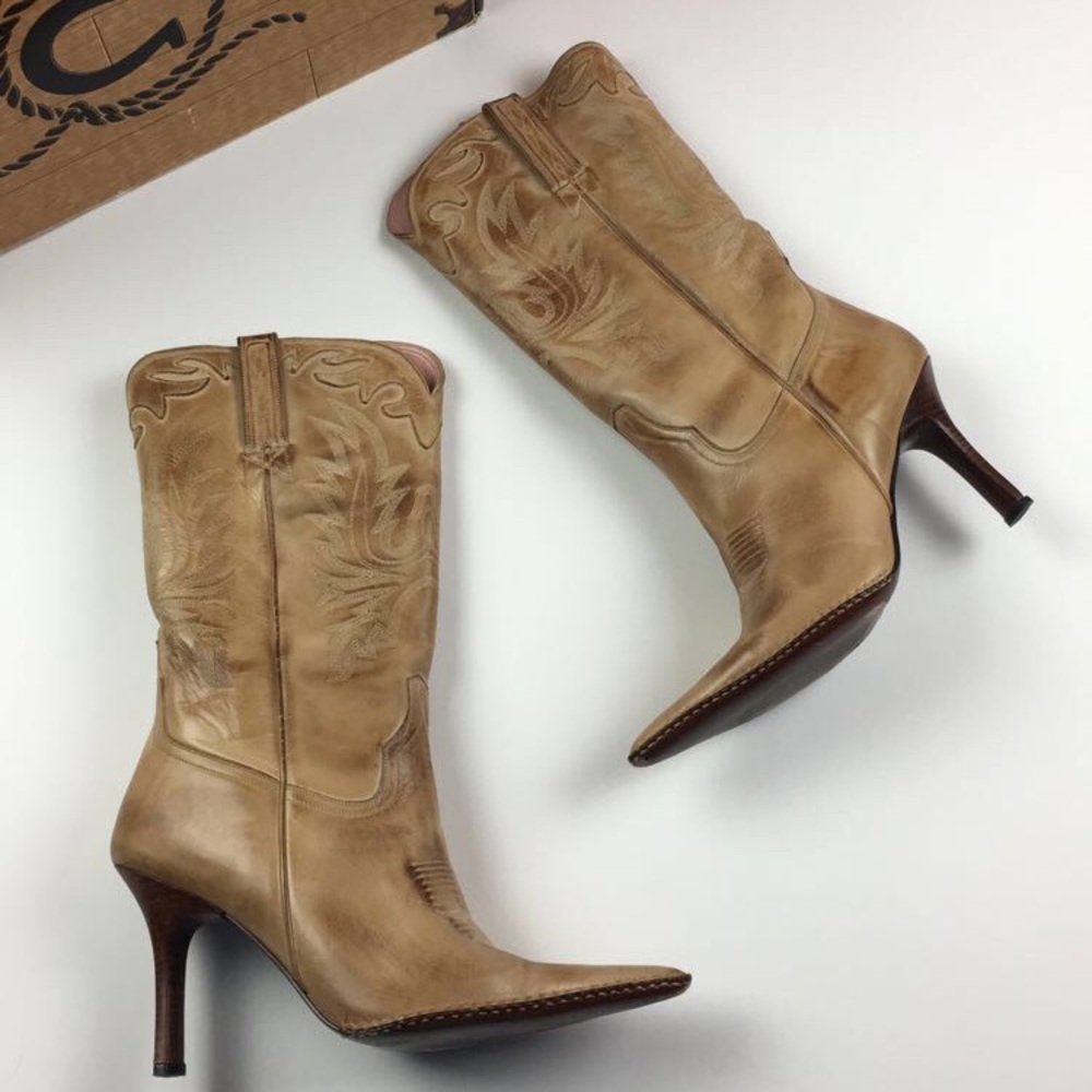 Charlie 1 Horse Ceramic Calf Stiletto Boots 9B